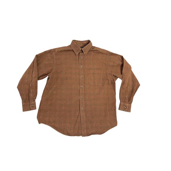 Roundtree & Yorke Glen Check Plaid Flannel Button Up Shirt Men’s Size Large - Picture 1 of 5